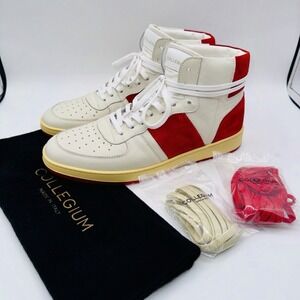 Collegium‎ Pillar Destroyer Sneakers Men's Size 9 EU 42 White Cherry Red Suede